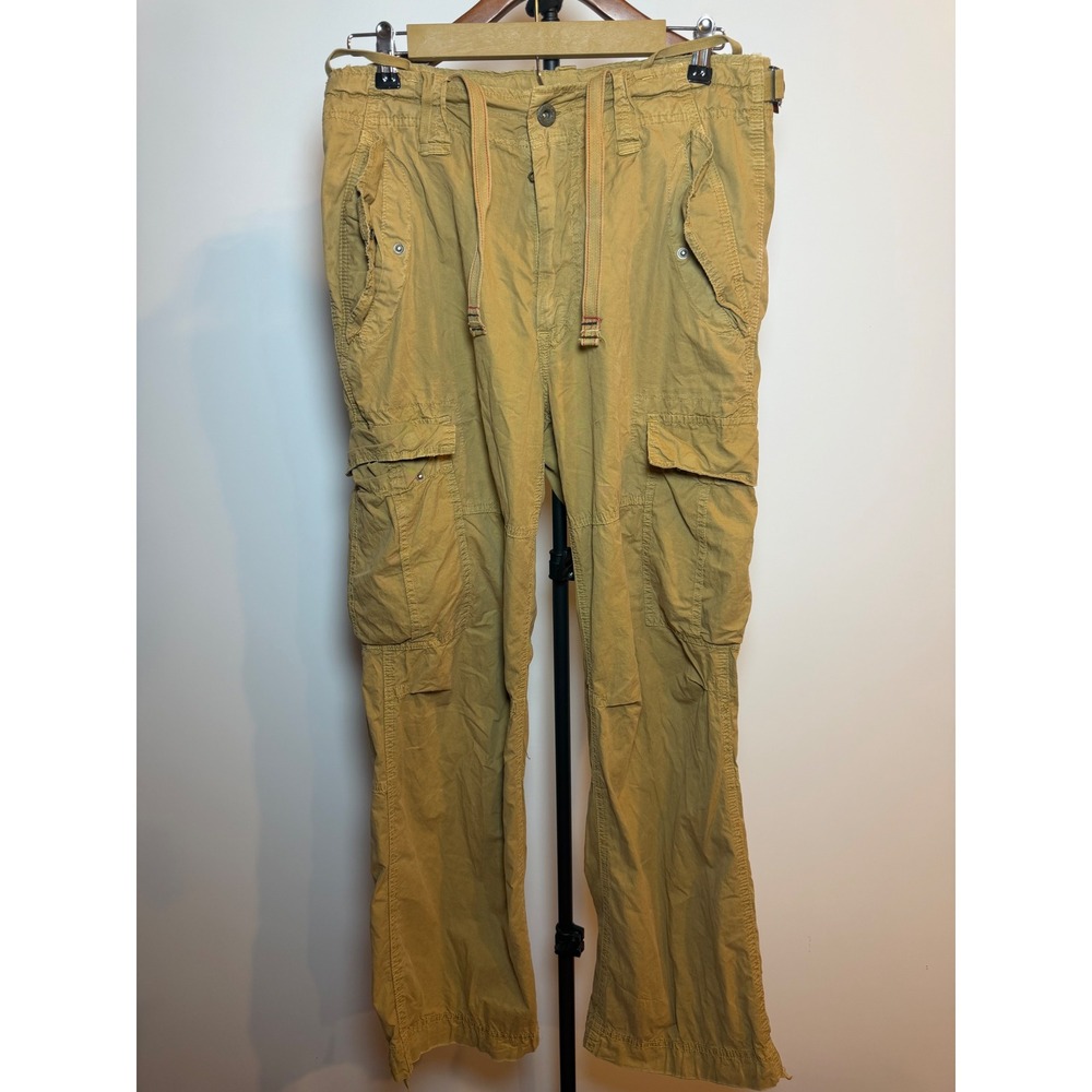 American Eagle Mens Khaki Cargo Pants 31x32 Tan Cotton Straight Leg 0616